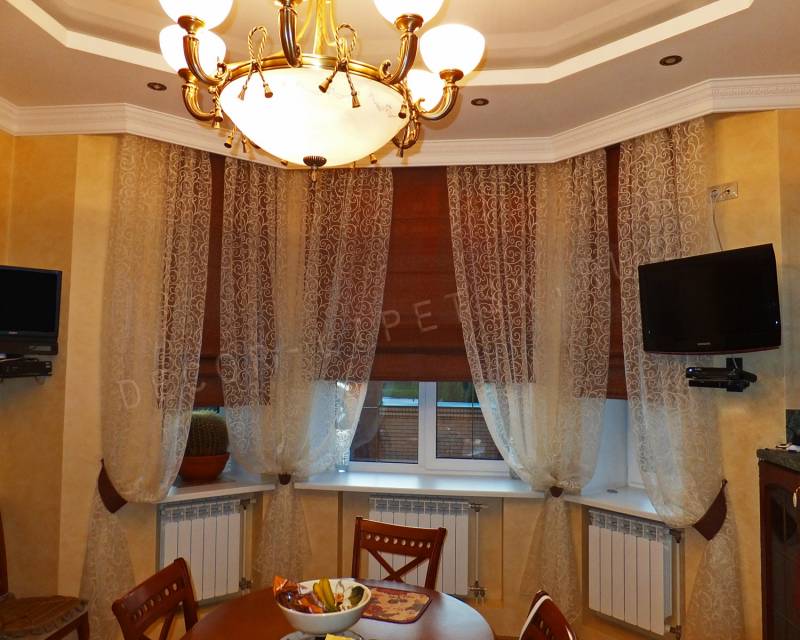 Римские шторы, шторы на эркер